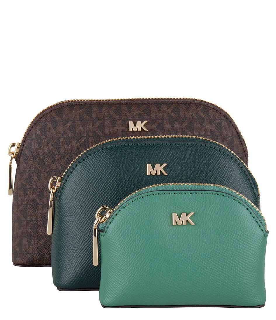 Michael Kors Leather Travel Pouch Trio in Green Lyst