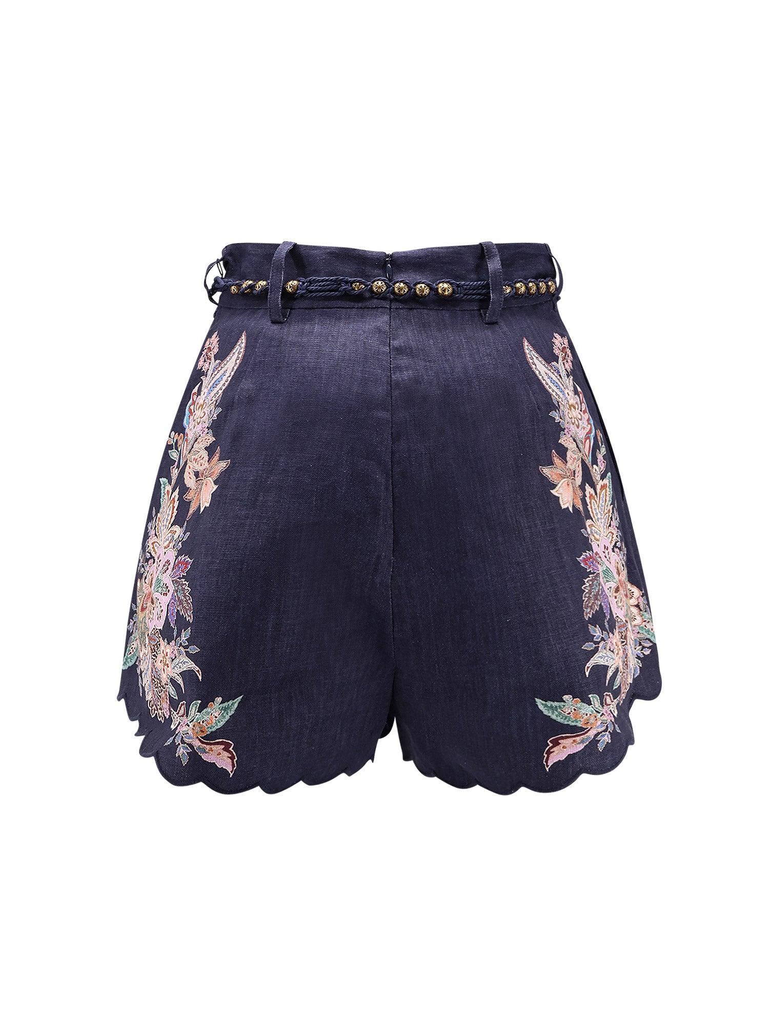 Zimmermann Rhiannon Tuck Linen Short in Blue | Lyst