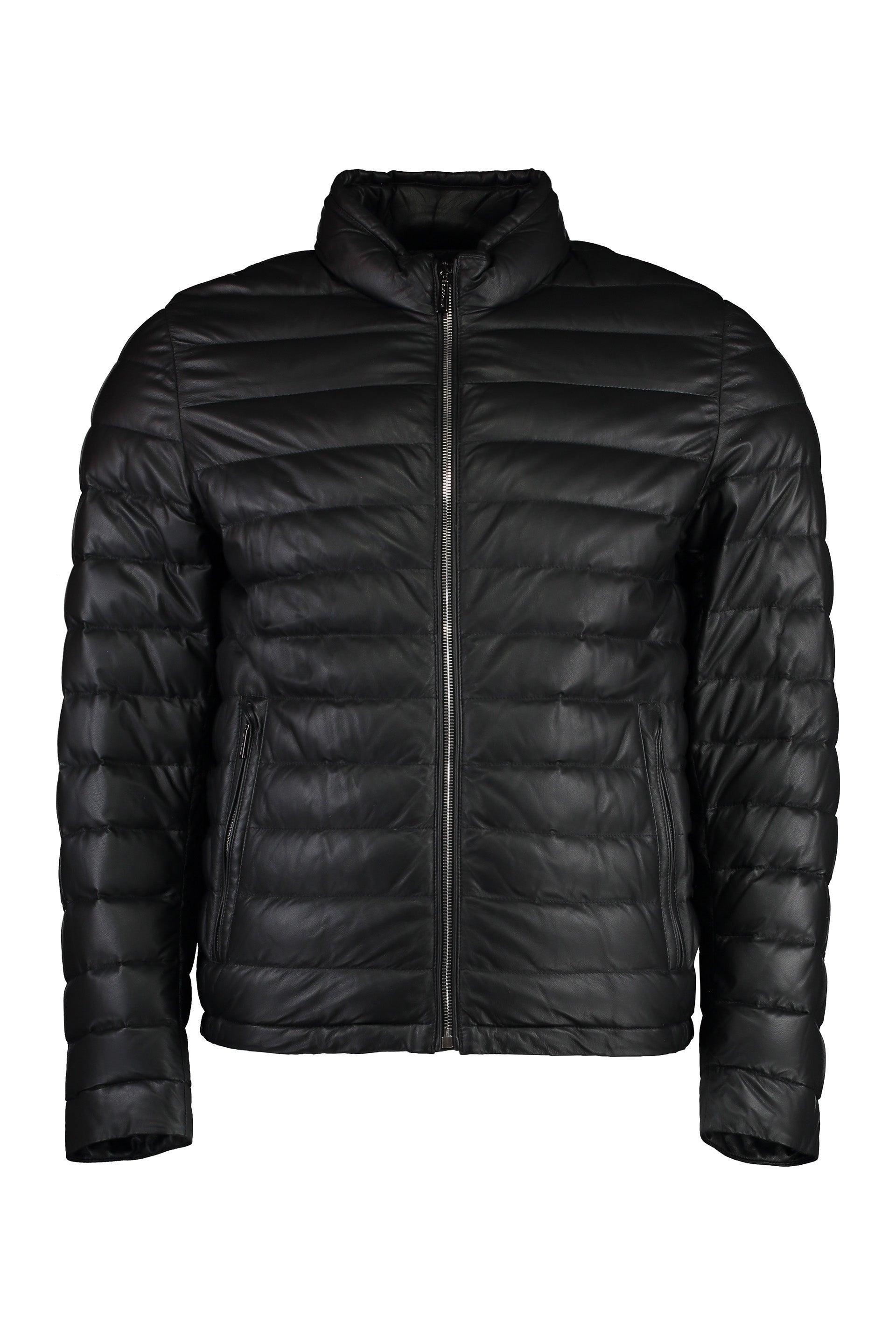 Moorer Basile Leather Jacket in Black | Lyst