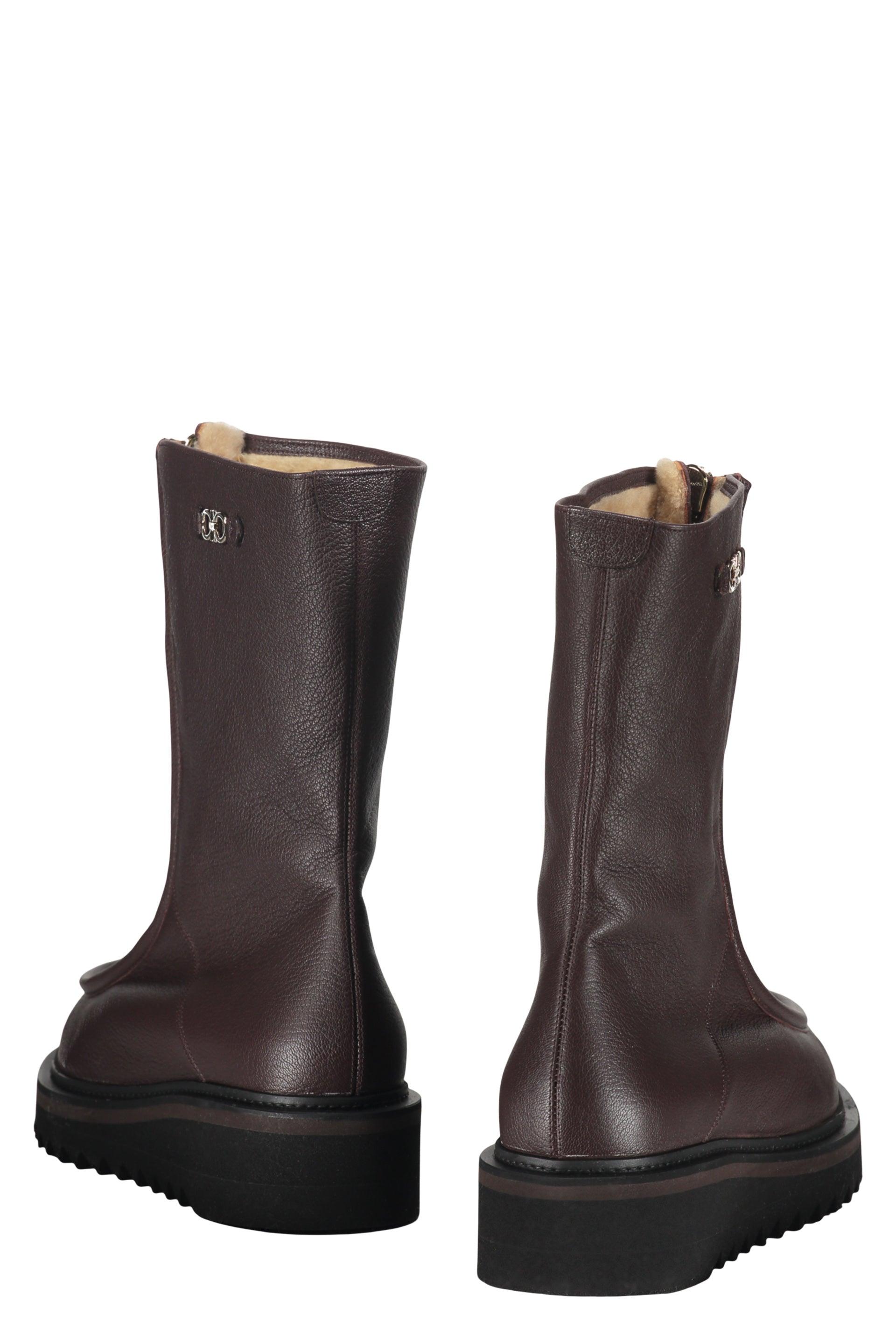 ショートブーツ・ブーティ SALVATORE FERRAGAMO BLACK LEATHER TIA ANKLE BOOTS Ferragamo Ankle boots for Women | Online Sale up to 70% off