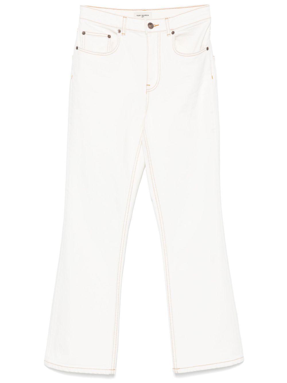 デニム・ジーパン Tory Burch White Stretch Denim Jeans Slim Jean: Women's Designer Bottoms | Tory Burch