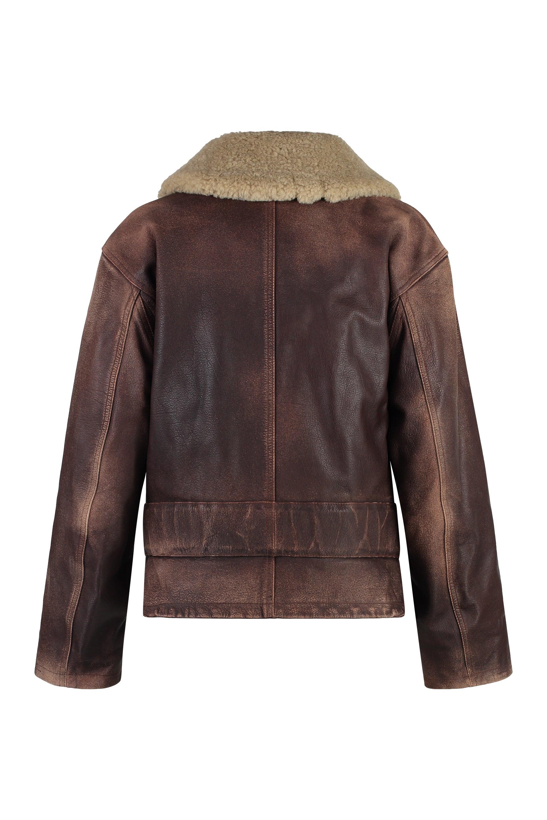Golden goose leather jacket clearance