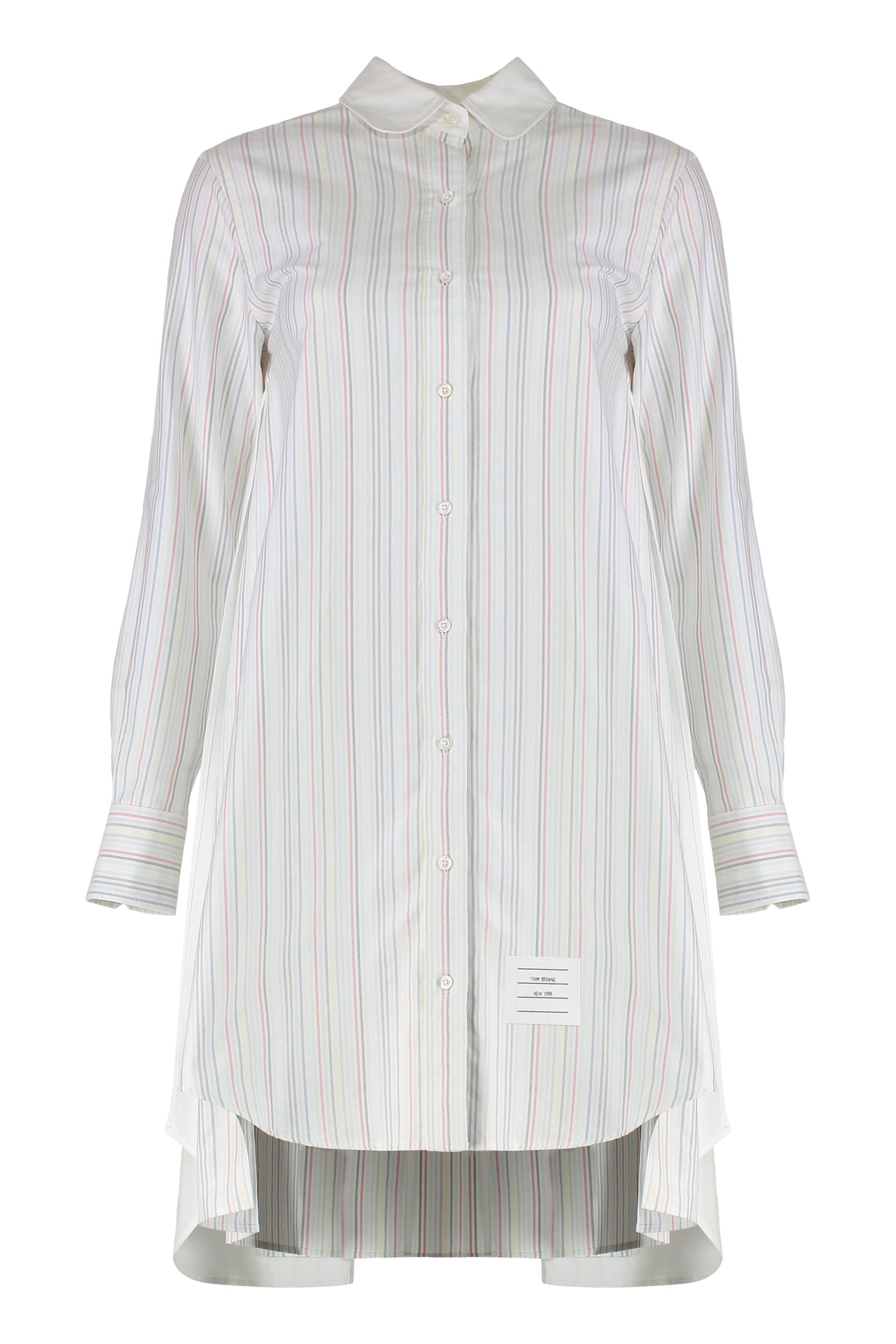 ワンピース THOM BROWNE WHITE PIQUET MINI SHIRT DRESS THOM BROWNE Cotton-poplin mini shirt dress | THE OUTNET