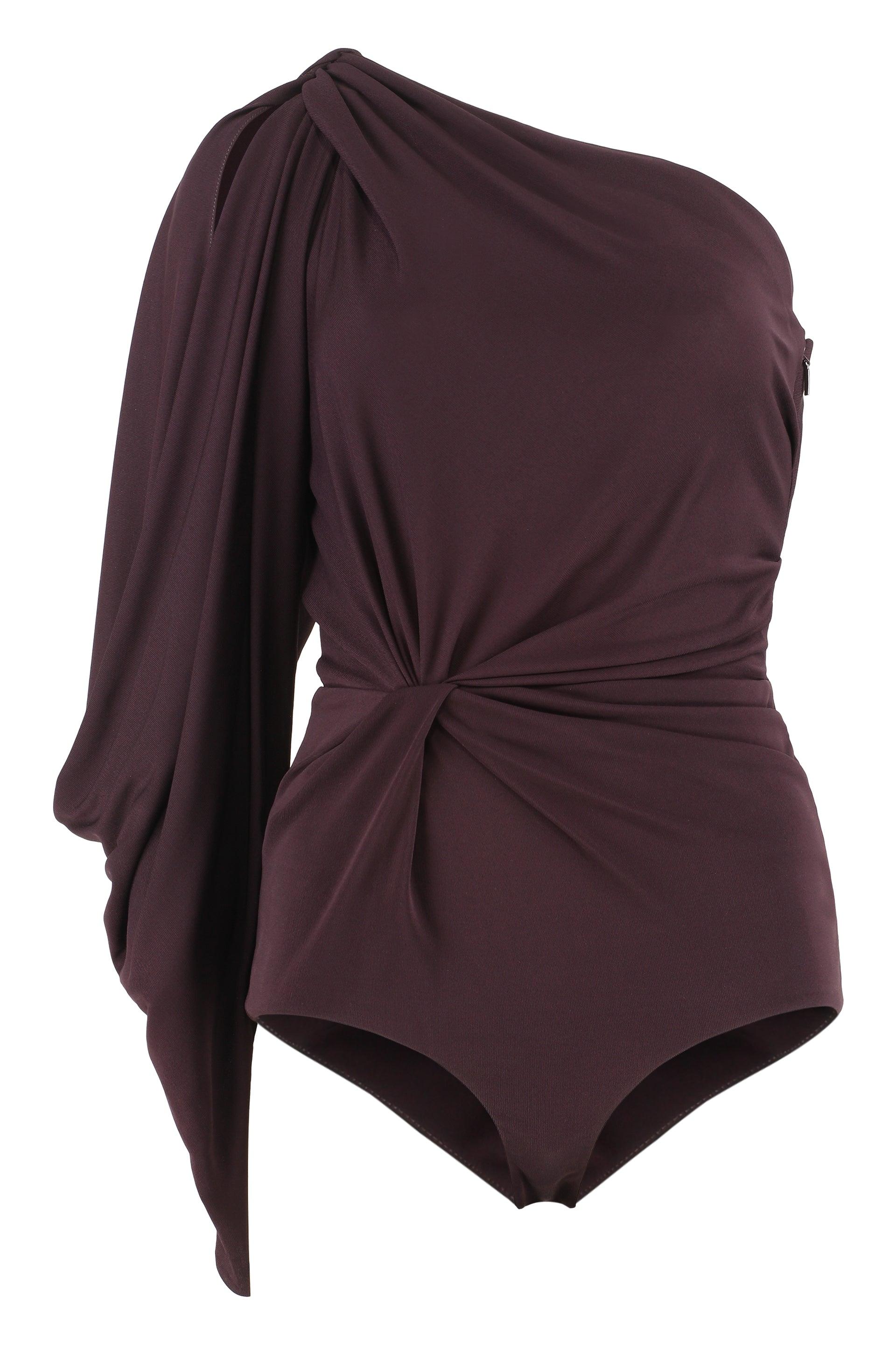 【送料&関税込】Saint Laurent Viscose One-shoulder Bodysuit Women's Saint Laurent Bodysuits | Lyst