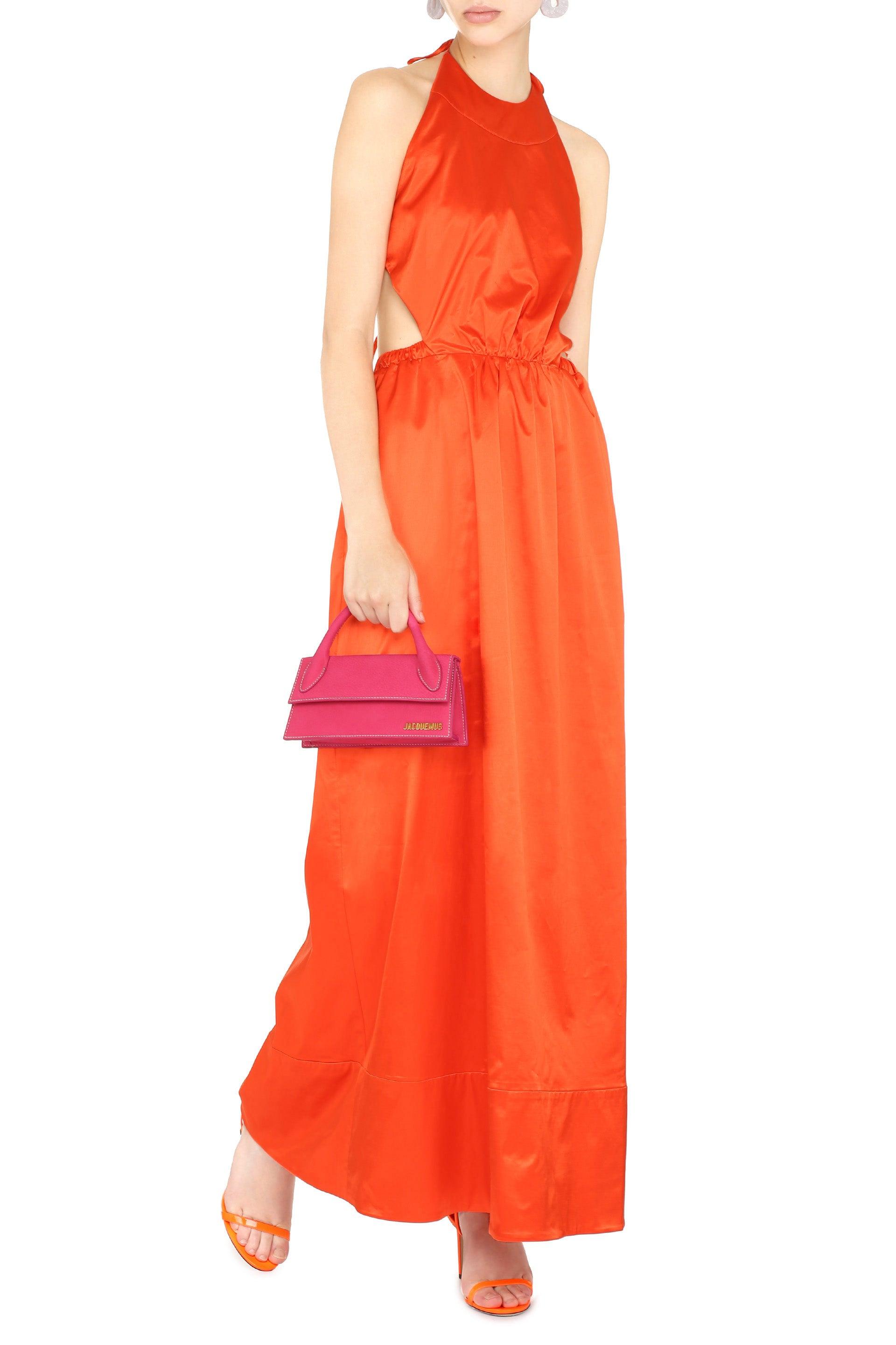 STAUD Sidney Satin Dress in Orange | Lyst