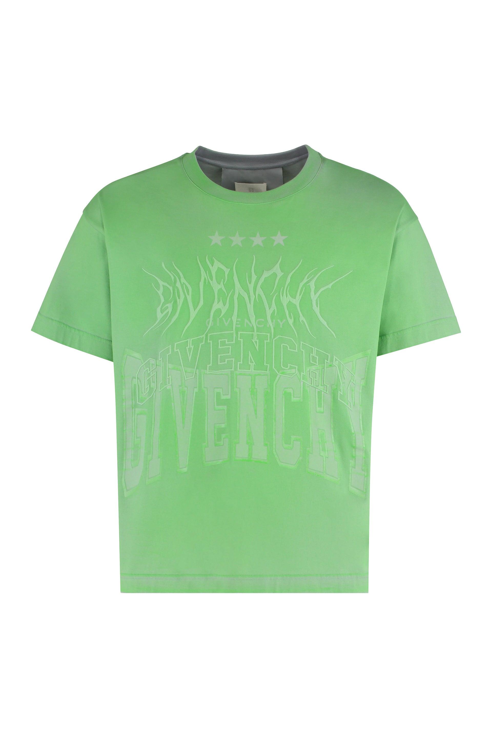 Givenchy Cotton Crew-Neck T-Shirt in Green for Men | Lyst