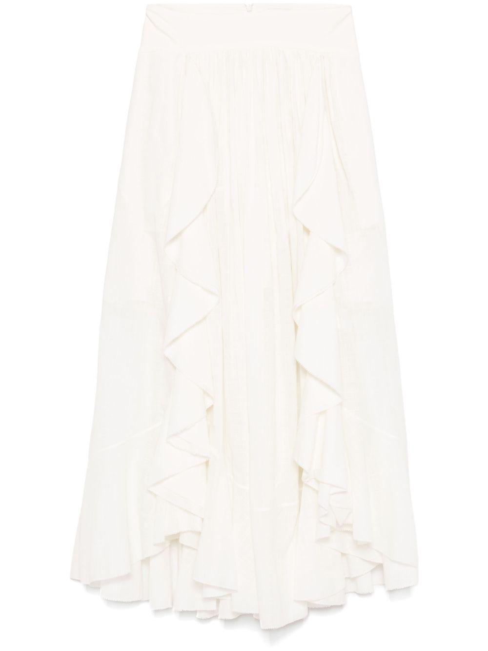スカート ZIMMERMANN 'Acacia Ruffle' skirt White Zimmermann Acacia Cotton Maxi Skirt in White | Lyst