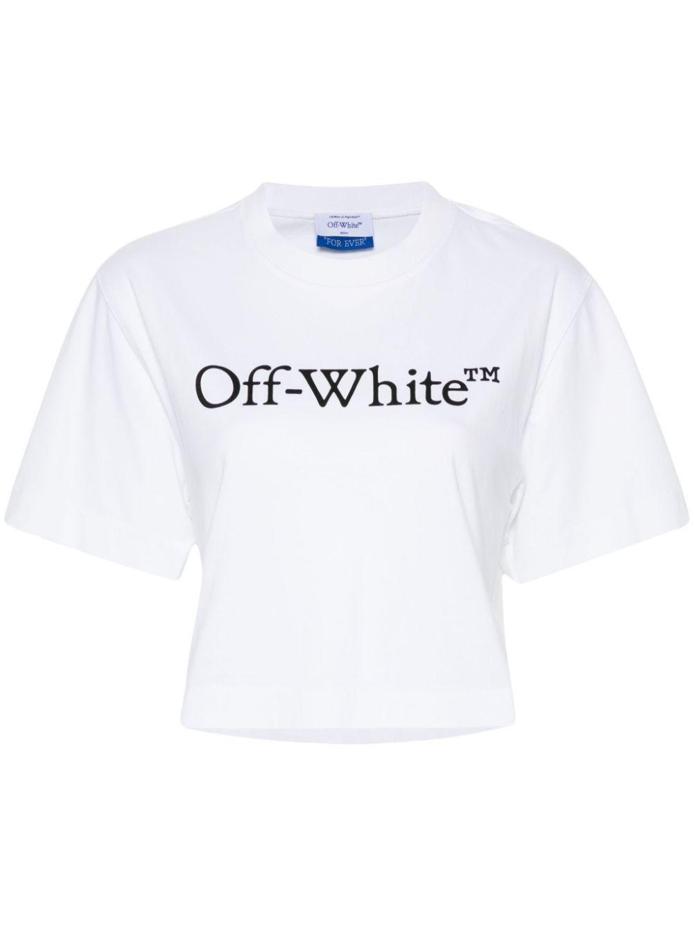 Off-White - OFF-WHITE オフホワイト LOGO DETAIL CROPPED T-SHIRT クロップド半袖Tシャツ OWAA081C99JER001 ホワイト レディース OFF-WHITE オフホワイト LOGO DETAIL CROPPED T-SHIRT