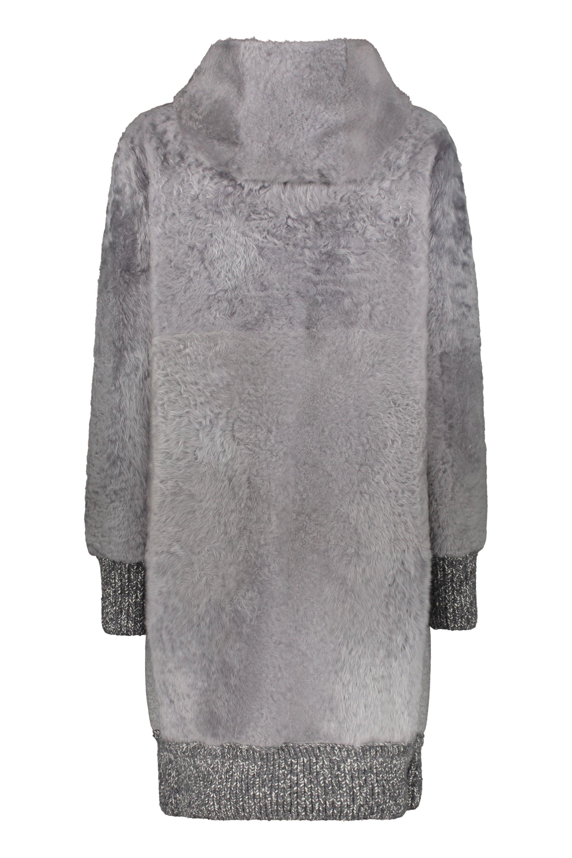 ダウンジャケット・コート Lorena Antoniazzi Quilted Long Puffer Coat With High Collar Lorena Antoniazzi Quilted Puffer Coat In Grey - 14% Off
