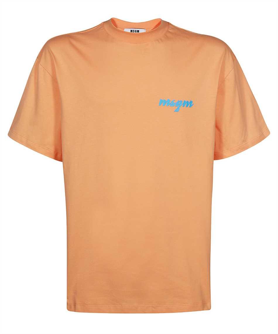 新品 MSGM SHORT-SLEEVED ROUND NECK Tシャツ Cotton T-Shirt with two-tone stripes and quotes - MSGM Official