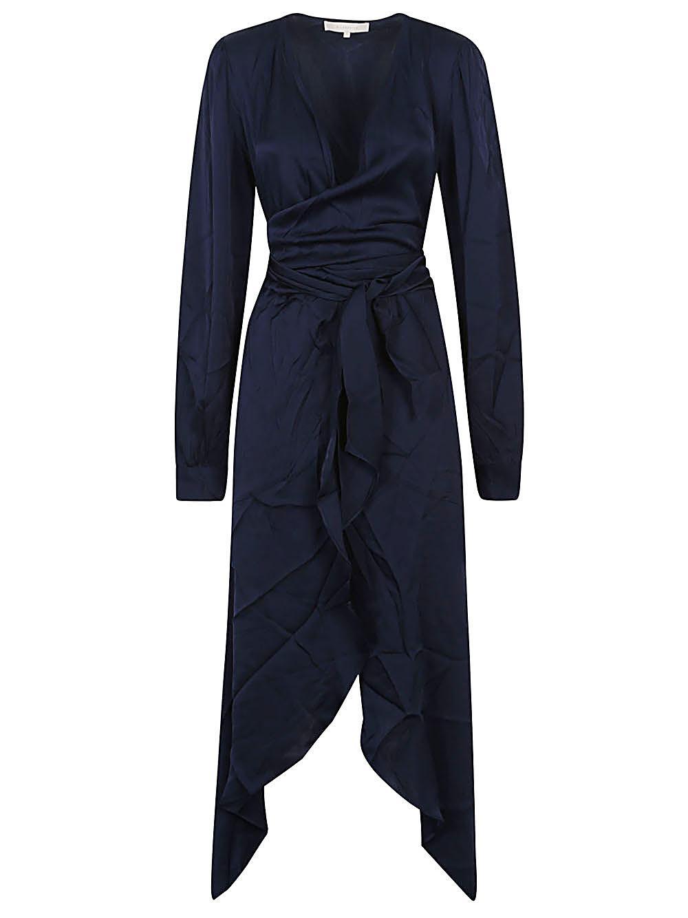 ワンピース Silk95Five Dresses Silk95Five Dark Blue Long Asymmetrical Silk Dress for Women