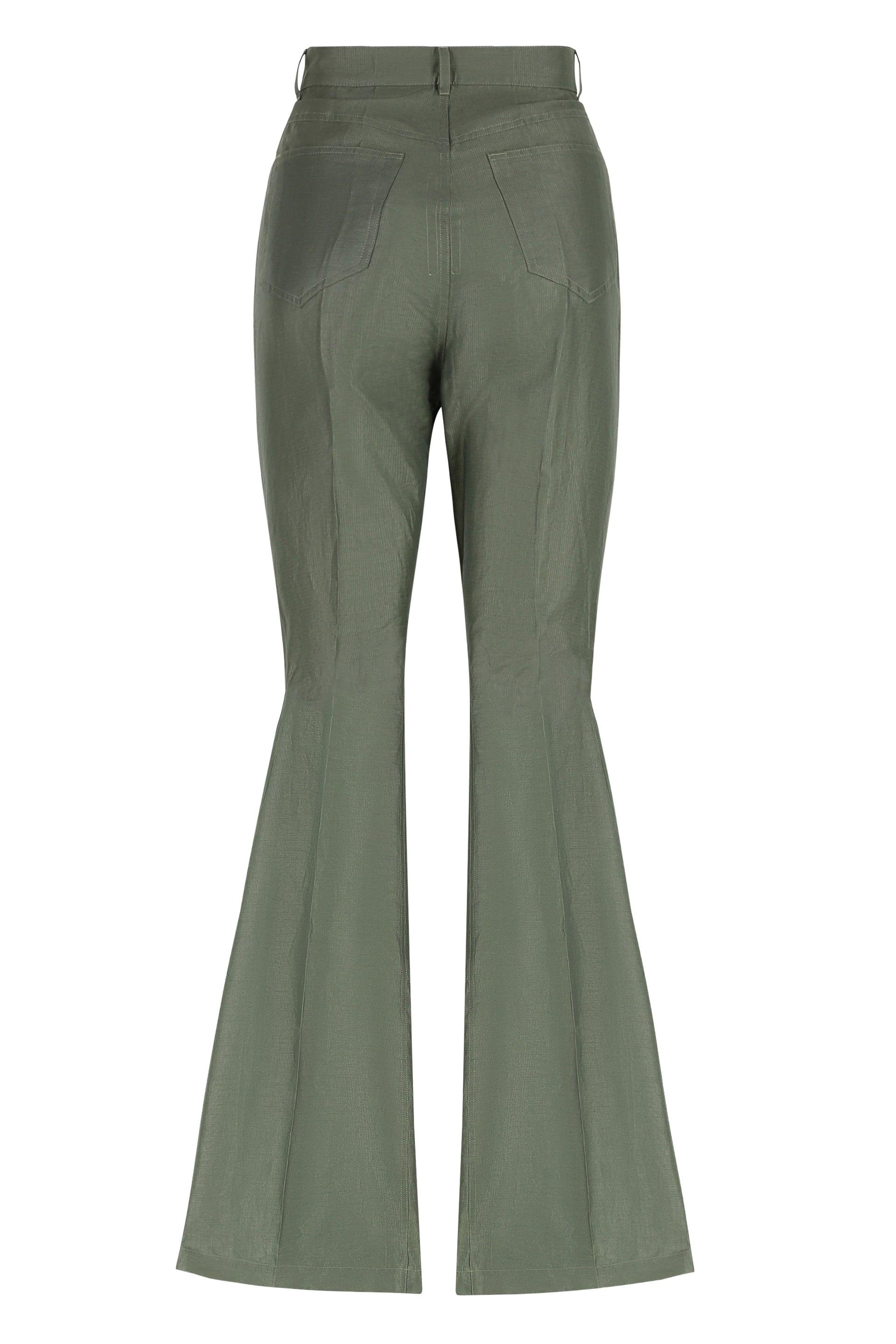 Rick Owens Bolan Linen Blend Trousers in Green | Lyst