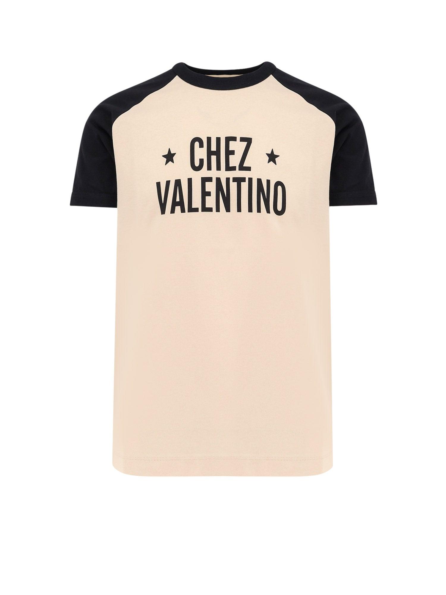 Tシャツ・カットソー VALENTINO Valentino T-shirts and Polos (7V3MG17 DAYCQT3) Valentino Garavani Cotton T-Shirt with Metallic V Detail