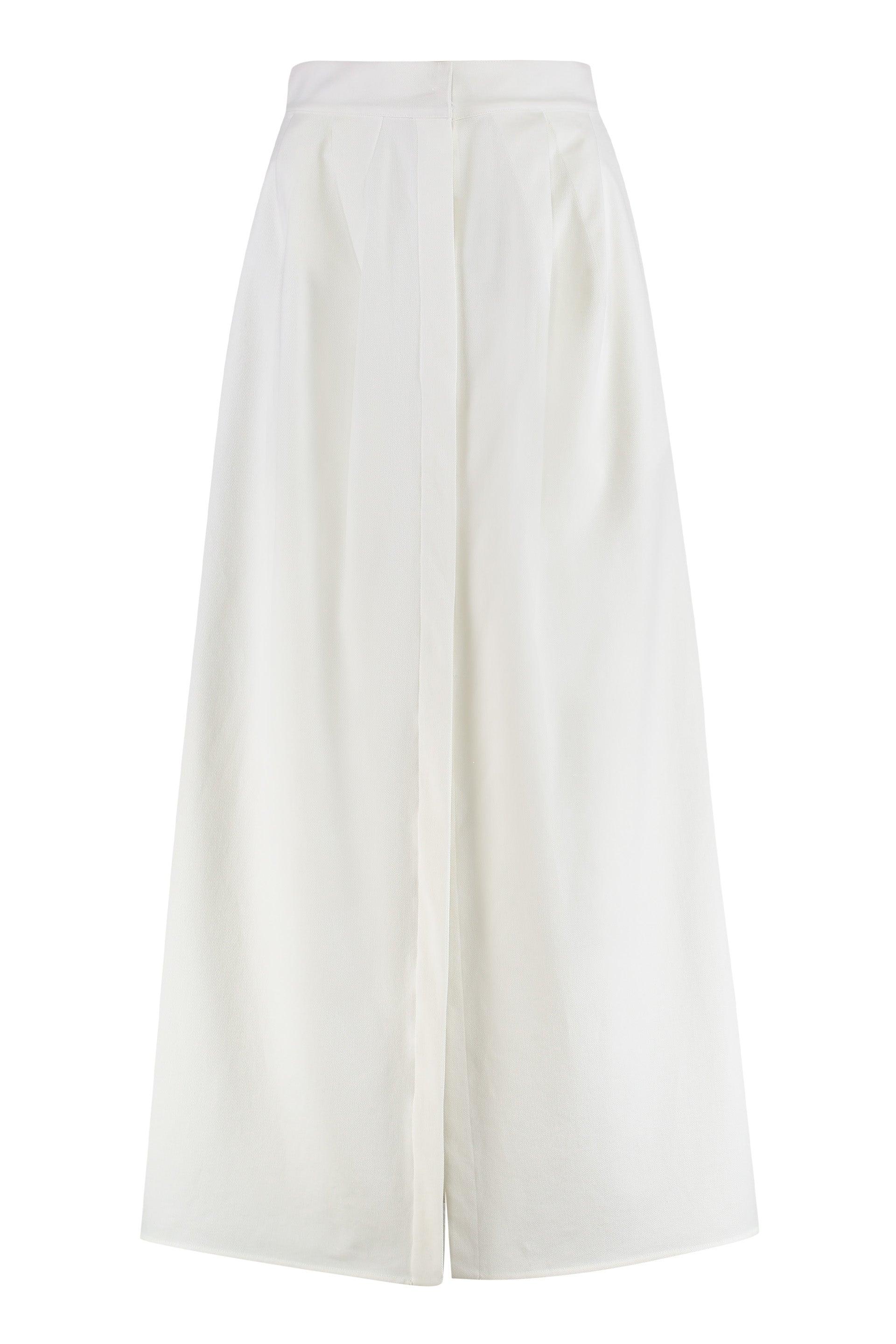 スカート Max Mara ALCADE WIDE GABARDINE SKIRT Full gabardine skirt, white | 