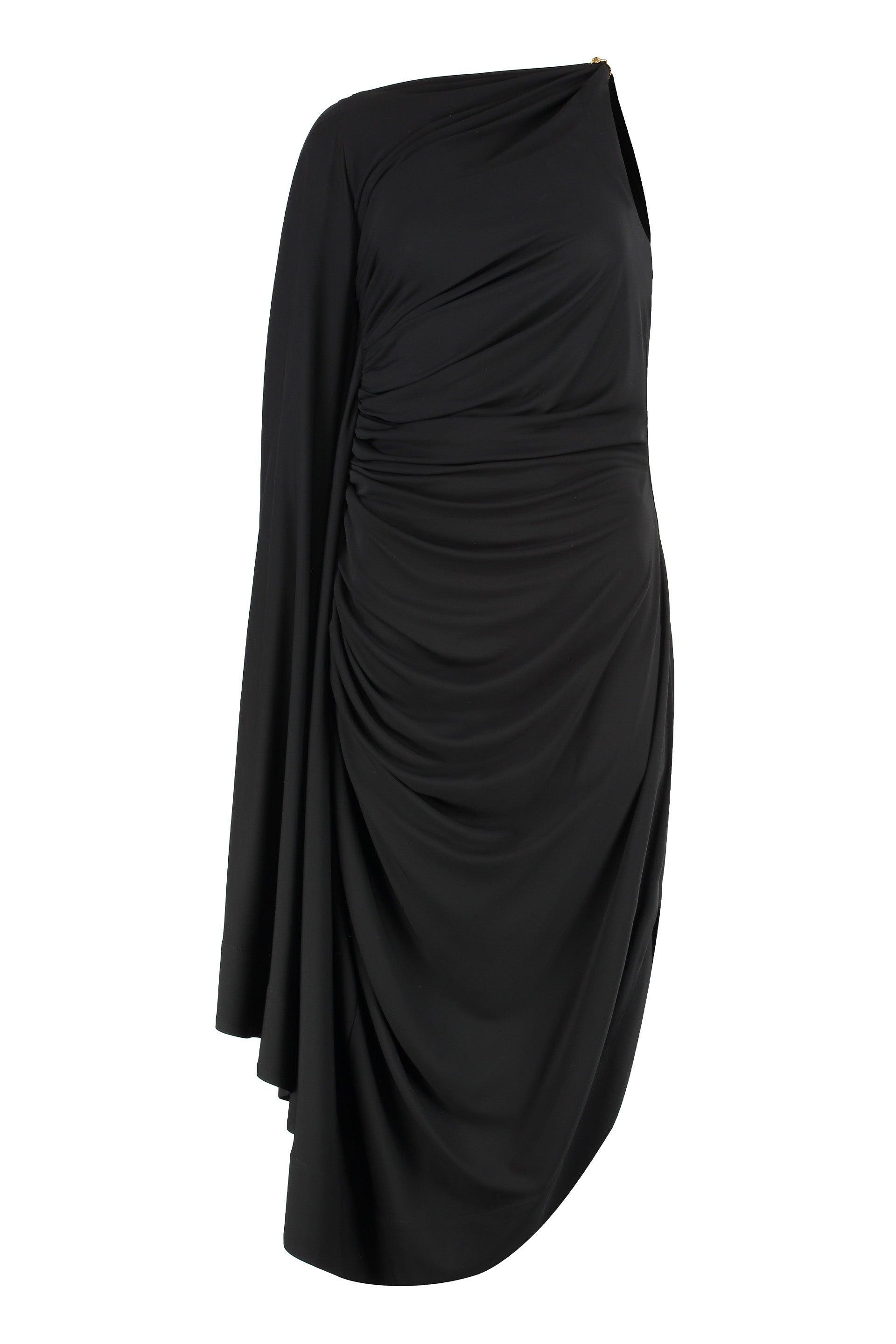 ワンピース BOTTEGA VENETA BLACK JERSEY LONG DRESS Gathered jersey maxi dress in black - Bottega Veneta | Mytheresa