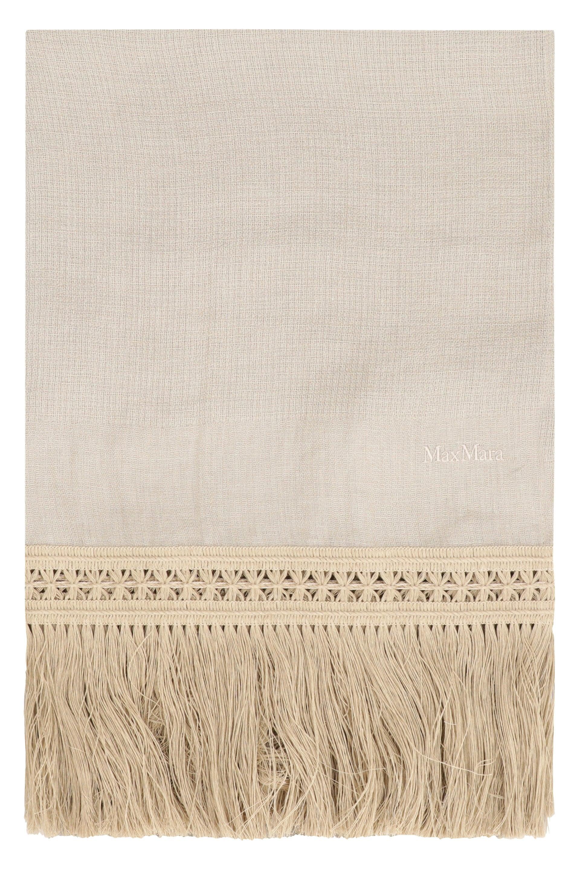 Max Mara Grammo Linen Scarf in Natural | Lyst