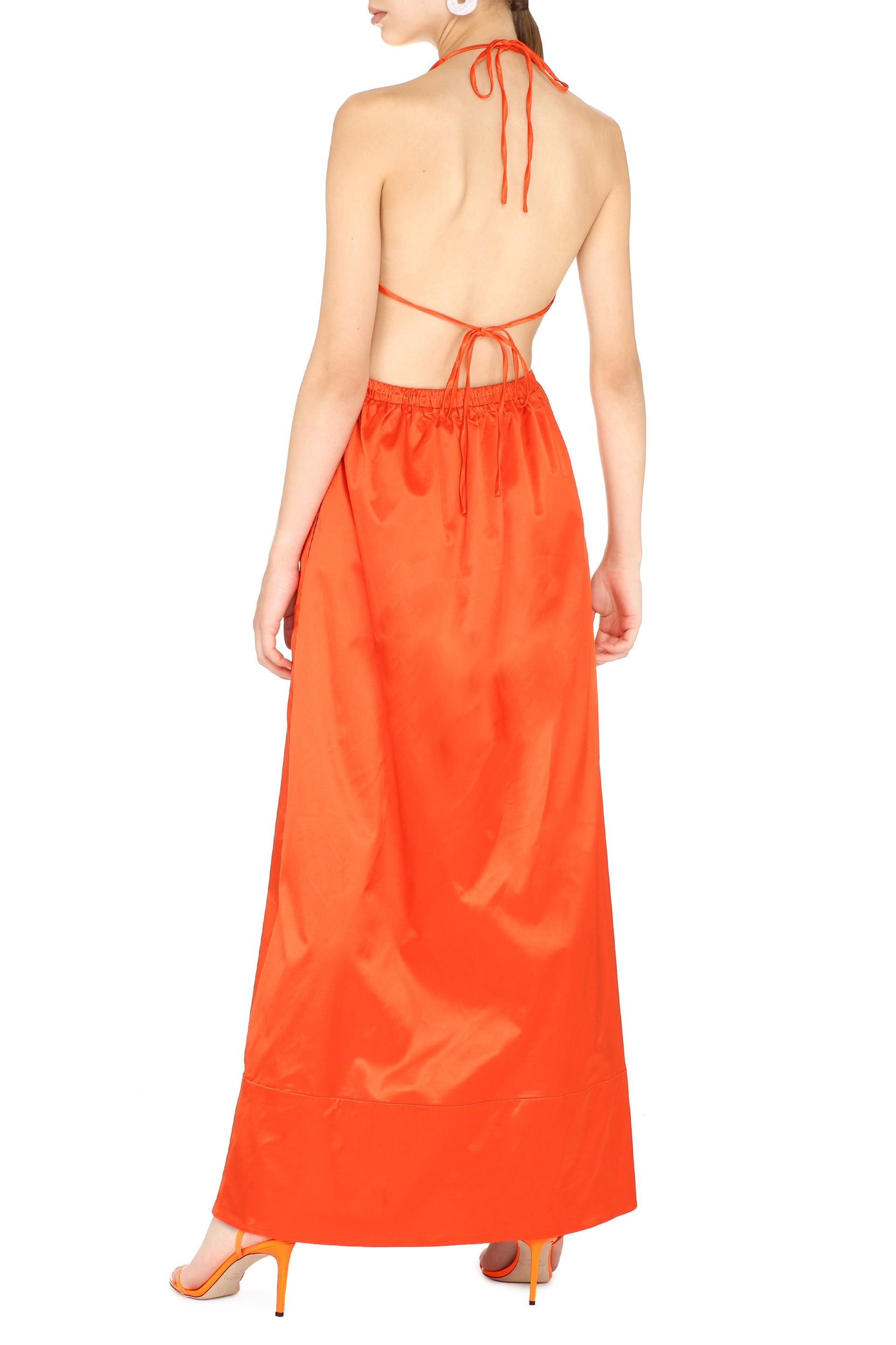 STAUD Sidney Satin Dress in Orange | Lyst