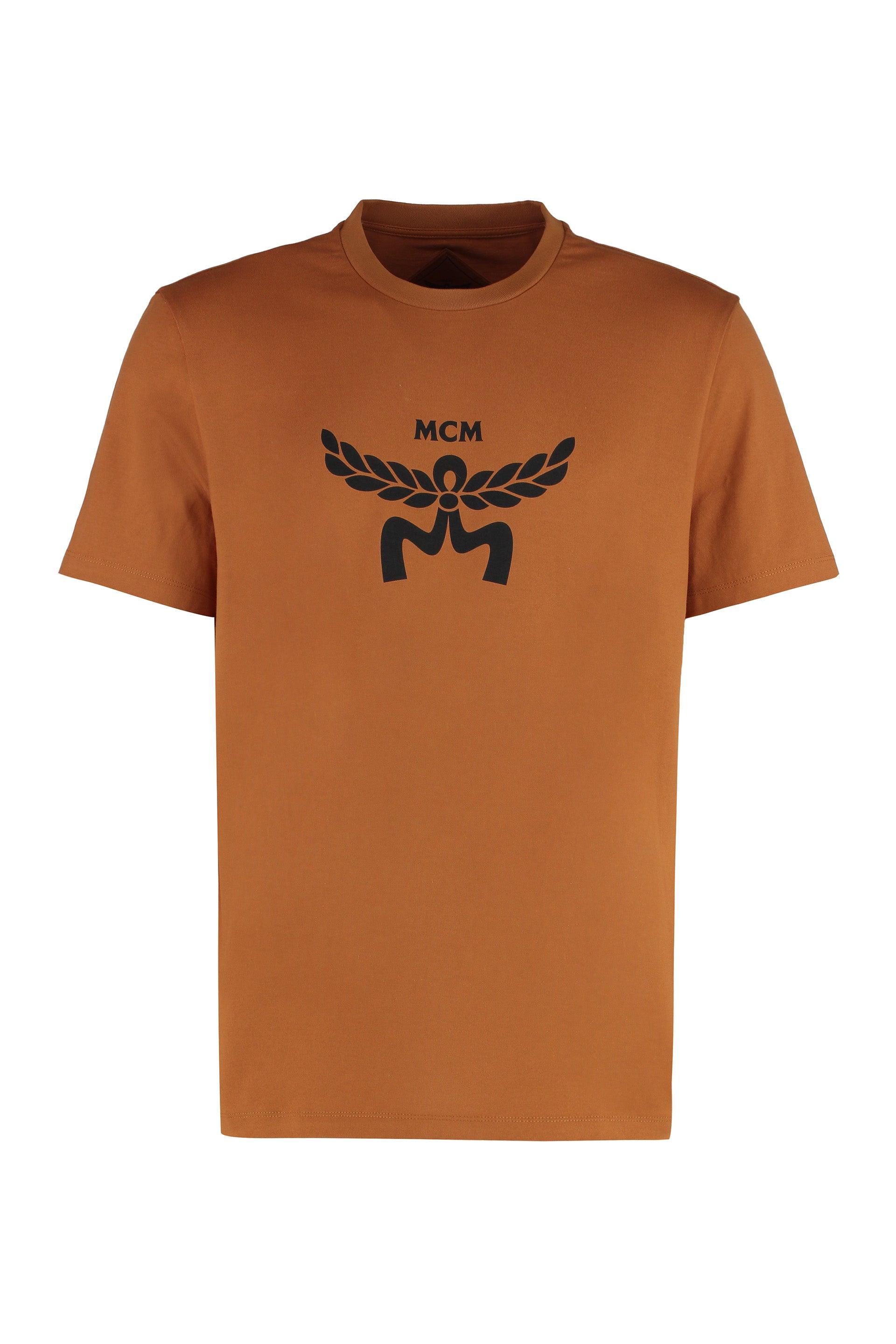 Tシャツ・カットソー MCM Men T Shirts MHTFSMM01 CO BROWN mcm-Brown-Cotton-Crew-Neck-T-