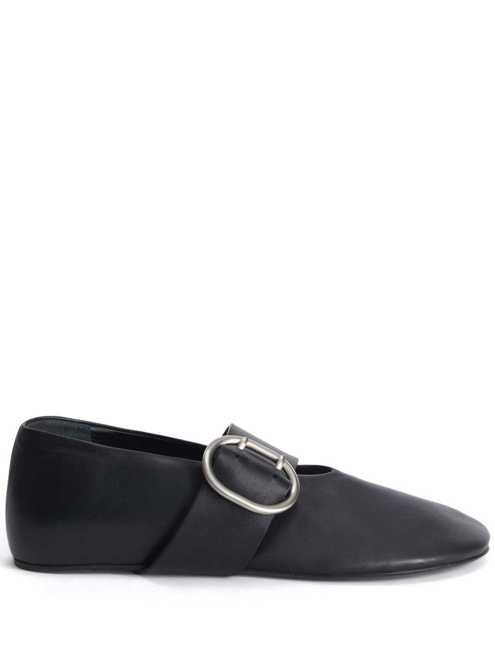 フラットシューズ JIL SANDER BLACK LEATHER FLATS Leather ballet flats in black - Jil Sander | Mytheresa