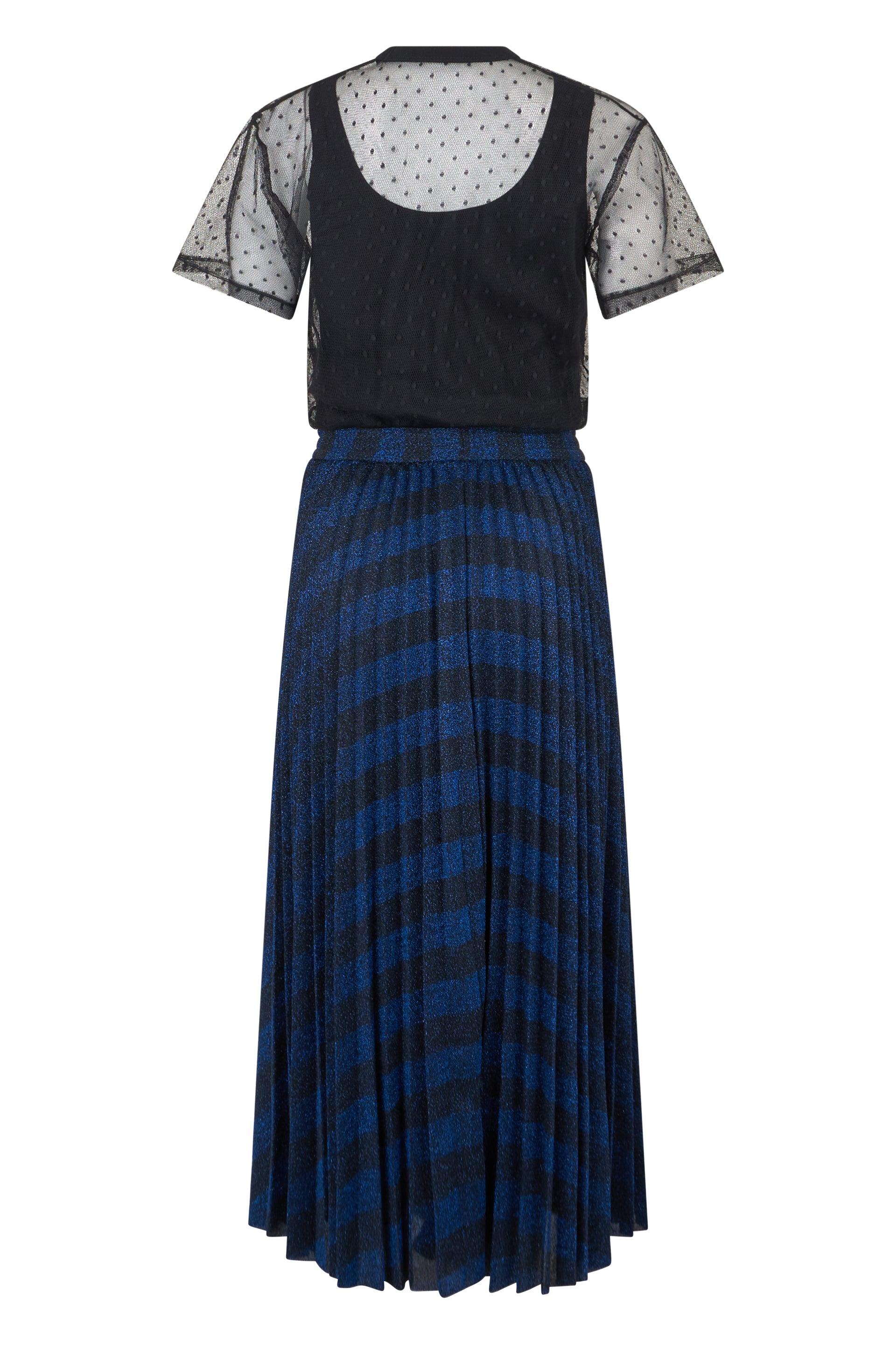 blue midi flowy dress Blue Floral Print Layer Tiered Midi Dress | Purple Door main image 0