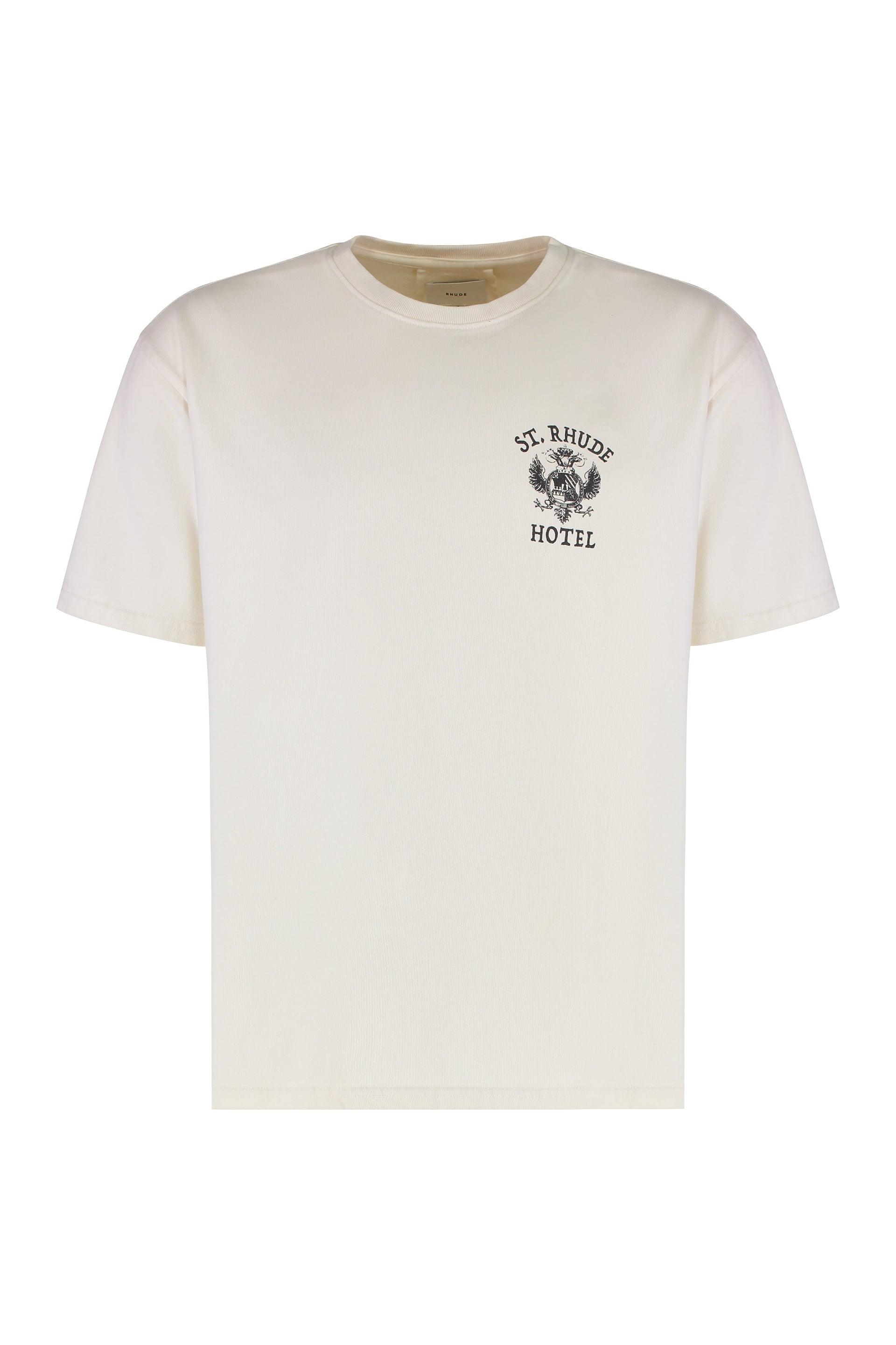 RHUDE 売れ筋商品|||ルード Tシャツ トップス レディース T-shirts White Rhude R Logo T-Shirt Vintage White