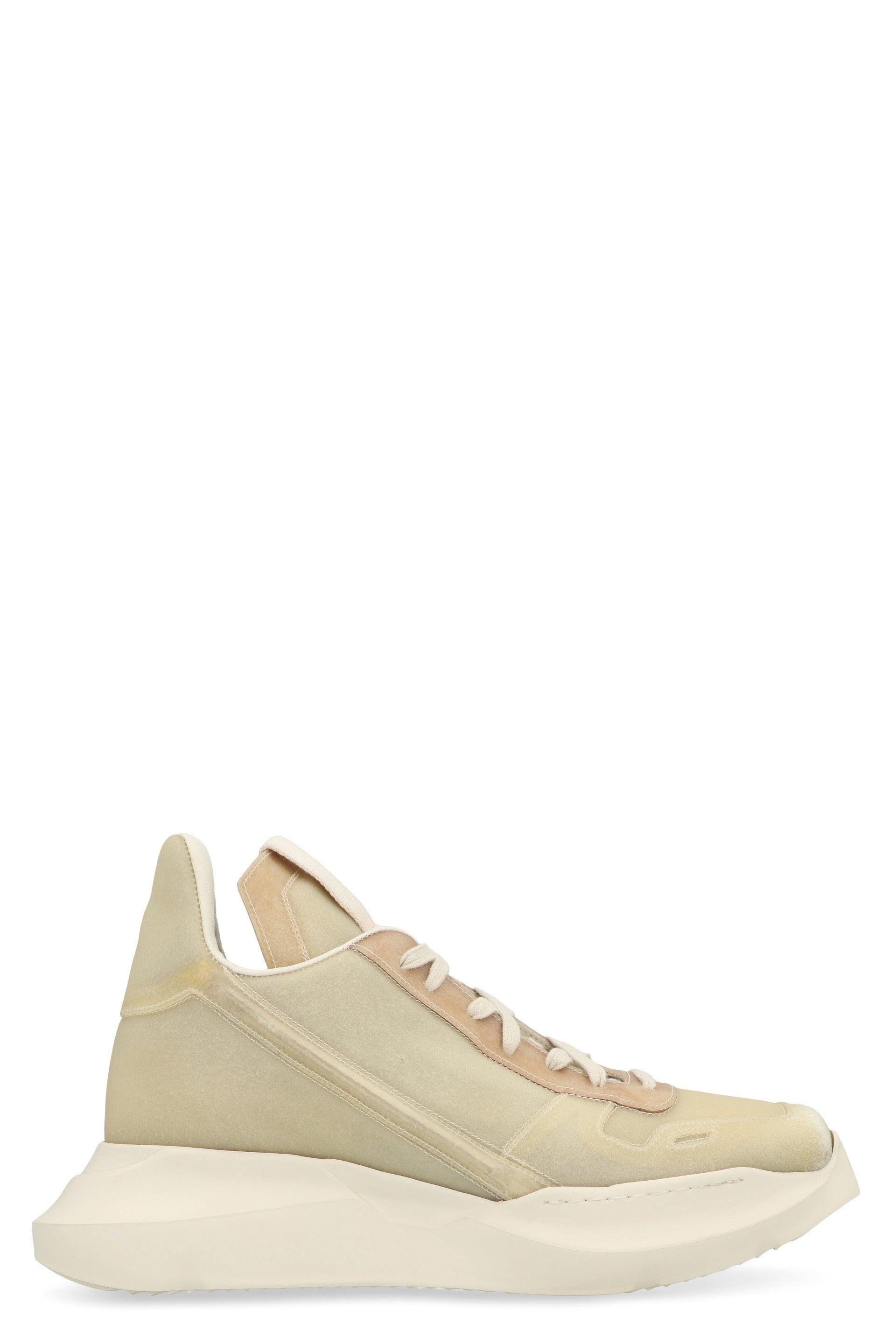 【送料&関税込】Rick Owens Geo Geth Leather High-top Sneaker Rick Owens Mega Geobasket Leather High-Top Sneakers | Saks