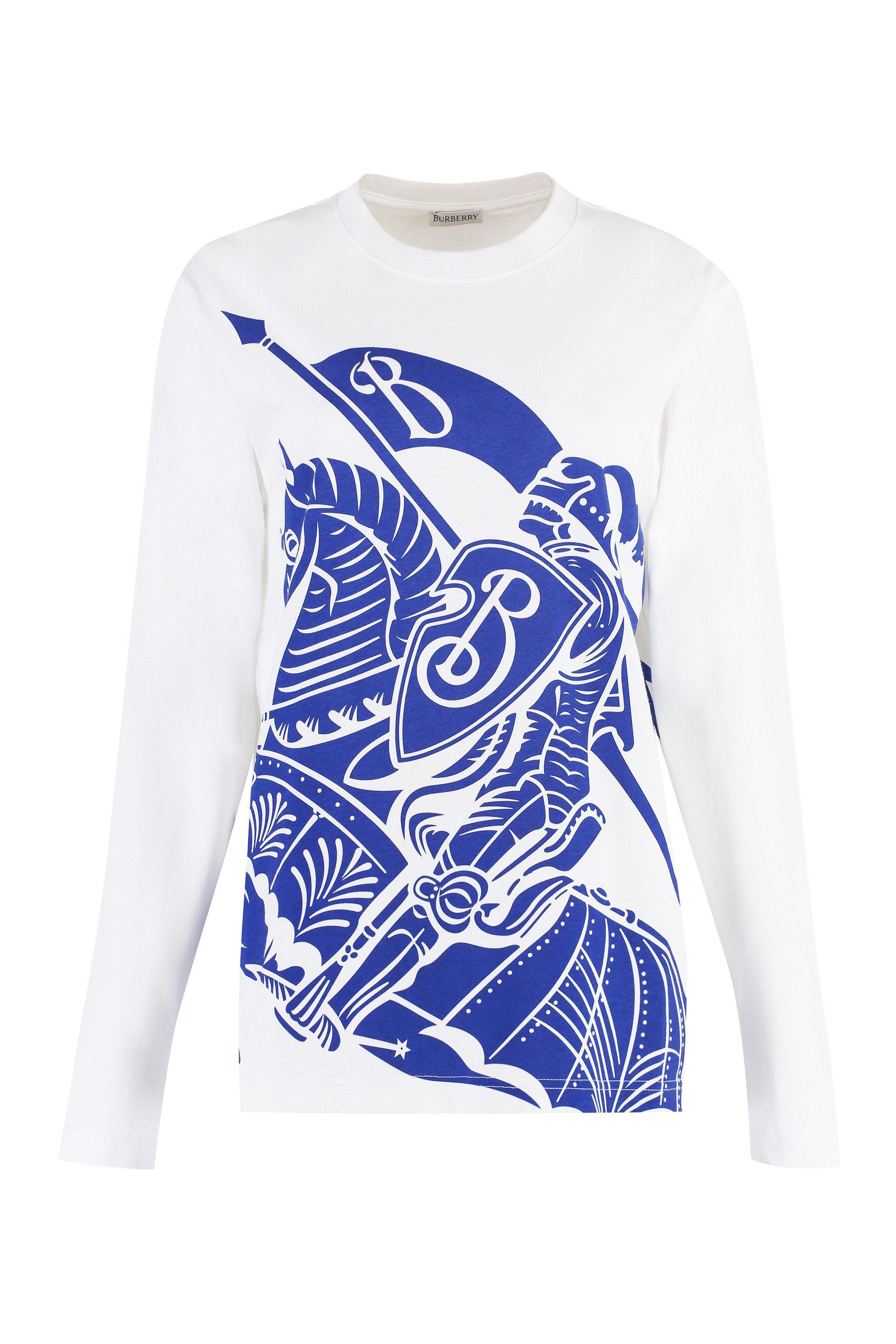 Burberry Print Long Sleeve T Shirt in Blue Lyst