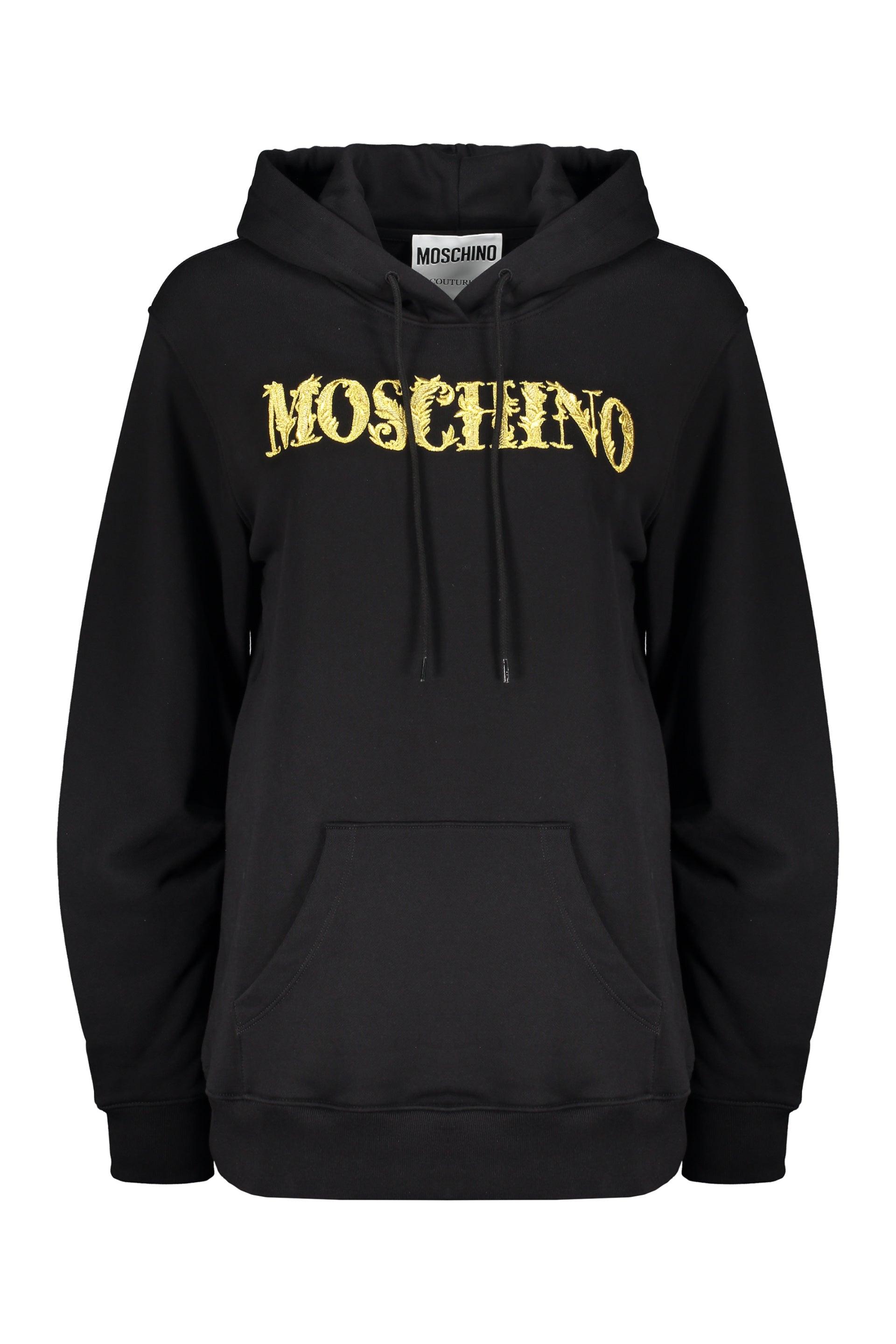 パーカー・フーディ Moschino SWEATSHIRT WITH LOGO EMBROIDERY (17167027_1555) Moschino Sweatshirt Hoodie Cotton Woman Black V17055527 1555