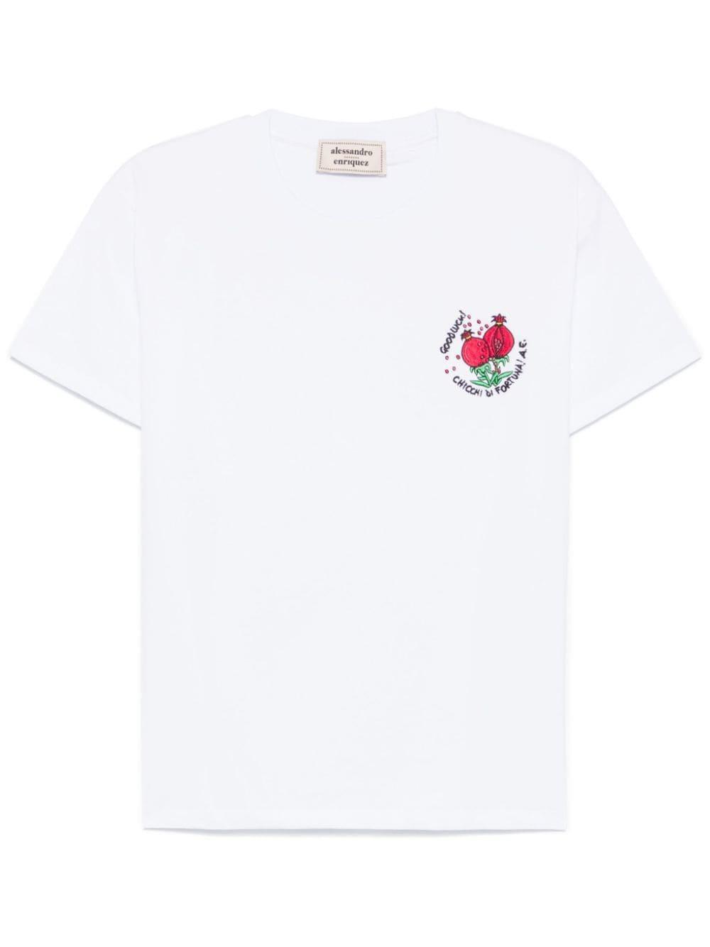 ALESSANDRO ENRIQUEZ 売れ筋商品|||アレッサンドロエンリケス Tシャツ トップス レディース T-shirts White Alessandro Enriquez プリント Tシャツ | ホワイト | FARFETCH JP