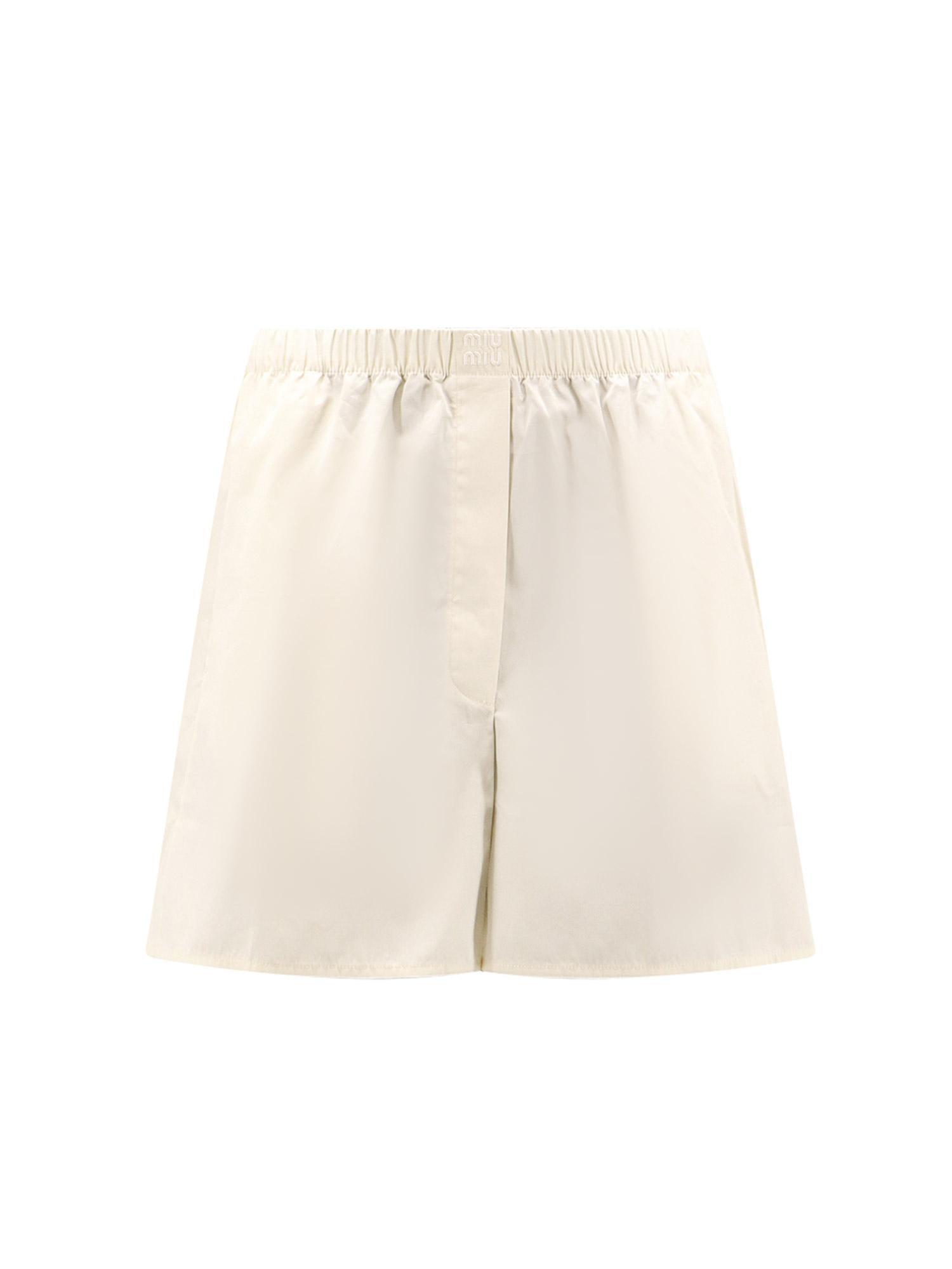 ショートパンツ MIU MIU Women Shorts  Burmudas MP1829SOOO15UL F0009 WHITE 1000005195363_MIUMIUWRUNWAY-