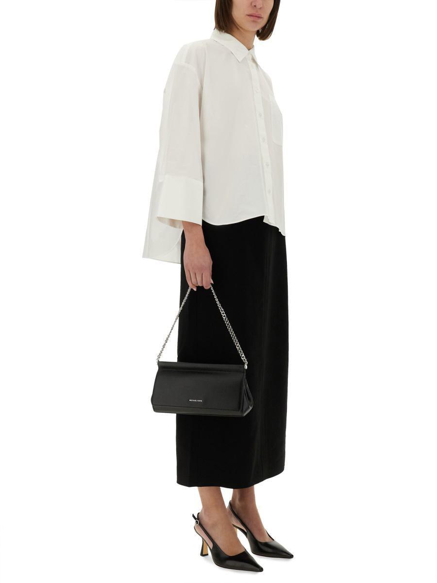 【送料&関税込】Michael Kors Textured Crepe Maxi Skirt Michael Kors Textured Crepe Maxi Skirt in Black | Lyst