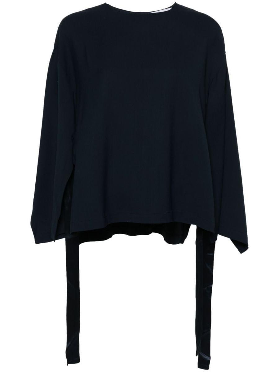 Tシャツ・カットソー ERIKA CAVALLINI CREPE DE CHINE HIGH NECK BLOUSE Erika Cavallini Semi Couture Crepe Tops for Women | Lyst