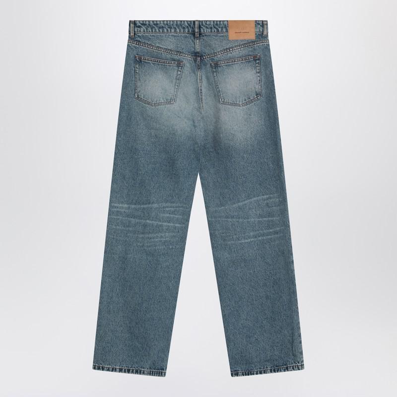 Ami Paris Wide Washed Denim Jeans in Blue for Men | Lyst
