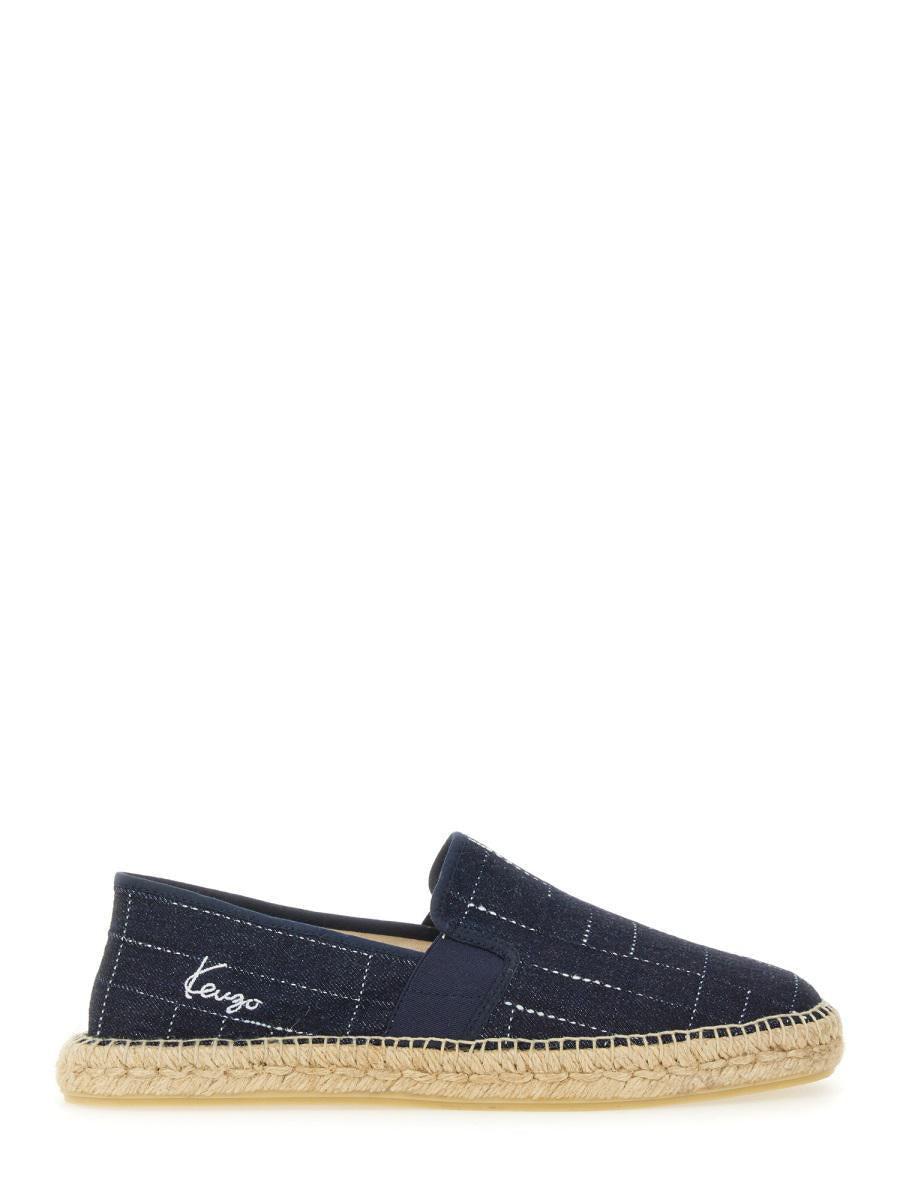 フラットシューズ Kenzo Espadrille With Logo Kenzo Tiger logo-embroidered Espadrilles | Black | FARFETCH