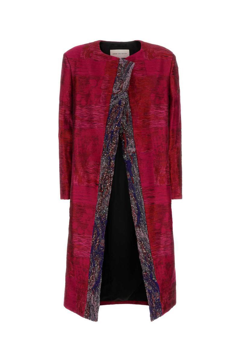 ジャケット DRIES VAN NOTEN Embroidered Viscose Blend Romina Vest Dries Van Noten Romina Crinkle Sleeveless Long Coat