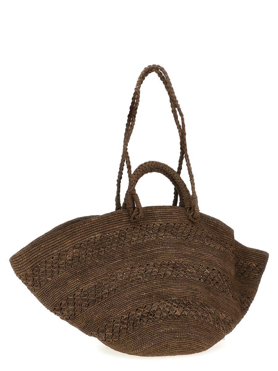 トートバッグ IBELIV SS25 VANILLA BAG (VANILLA TEA) VANILLA - Tote Bag in RAFFIA and Crochet - IBELIV