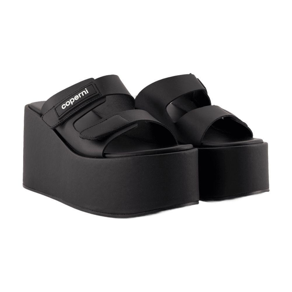 サンダル・ミュール Patch Sandals - Coperni - Leather - Black/Brown Coperni Patch Sandals - - Leather - Black/brown | ShopSimon