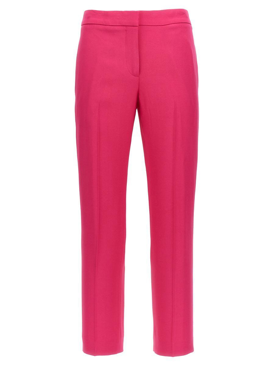 パンツ Alexander Mcqueen Pink Crepe Cigarette Pant Red McQueen Pants for Women | Lyst