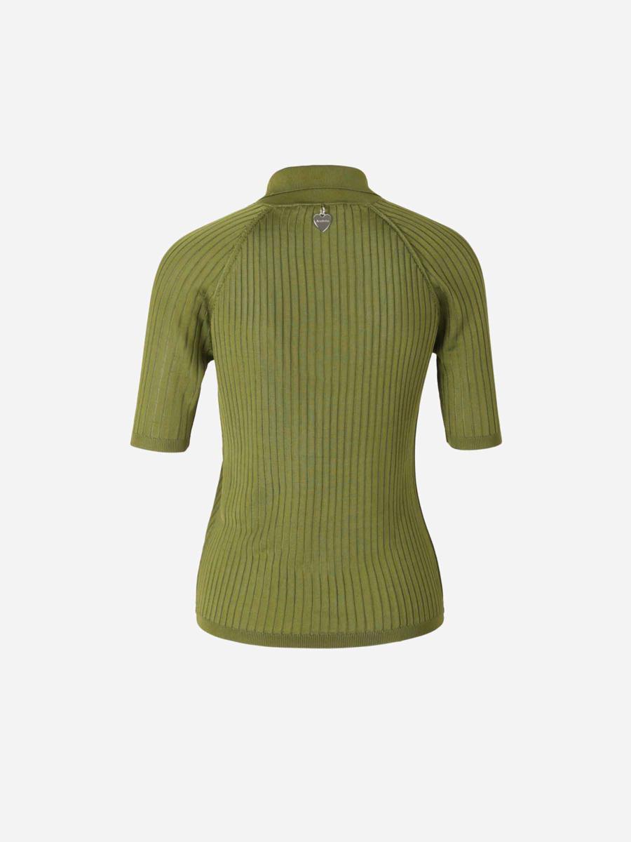 Acne Studios Ribbed Knit Polo in Green | Lyst Acne Studios Ribbed Knit Polo in Green | Lyst