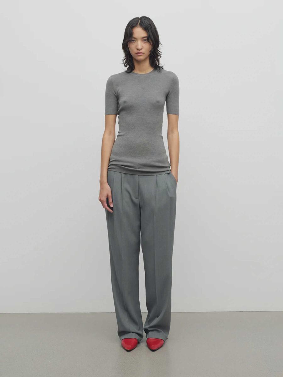 The Row Everhart Wool Pants in Gray | Lyst