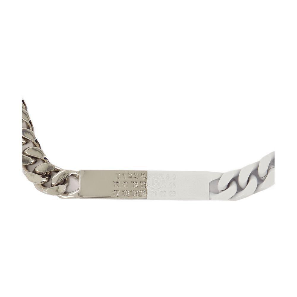 ネックレス・ペンダント Minimal Logo Id Tag Necklace - MM6 Maison Margiela - l - Mm6 Maison Margiela Minimal Logo Id Tag Necklace In Silver