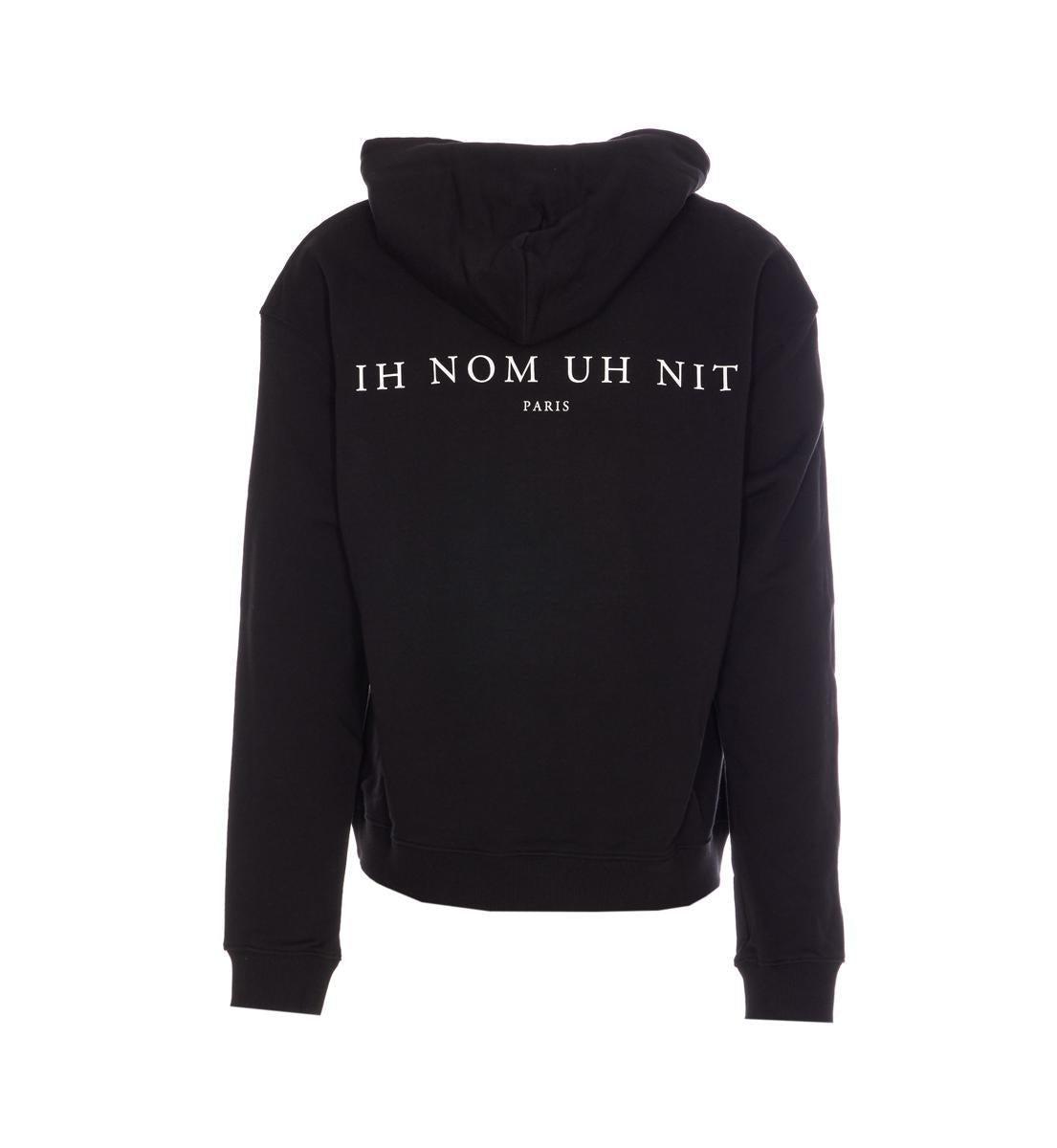 パーカー・フーディ IH NOM UH NIT SS23 SWEATSHIRT WITH PRINT (NUS23233_009) Ih Nom Uh Nit Logo Hooded Sweatshirt | Black | FARFETCH