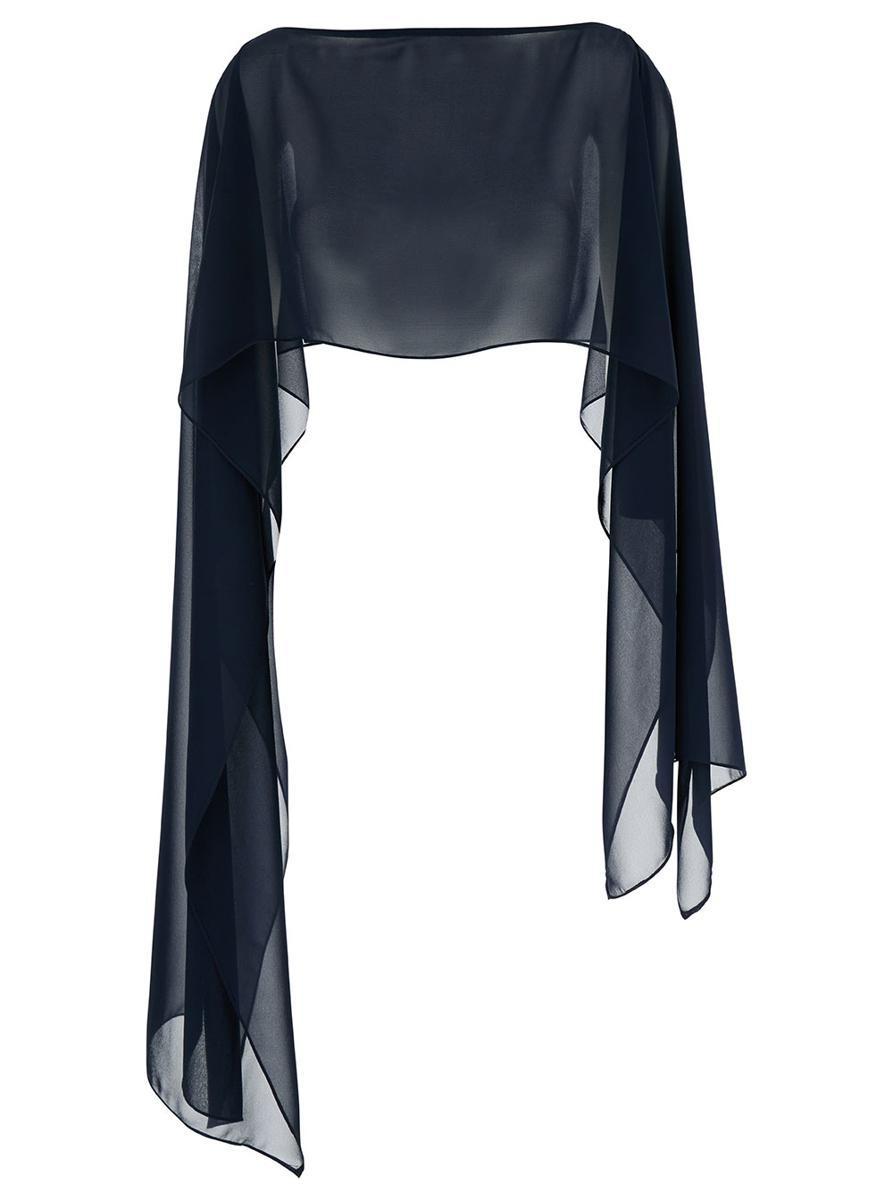 マフラー・ストール PLAIN Blue Stole with Boat Neckline in Sheer Fabric Woman Plain Scarves and mufflers for Women | Online Sale up to 50