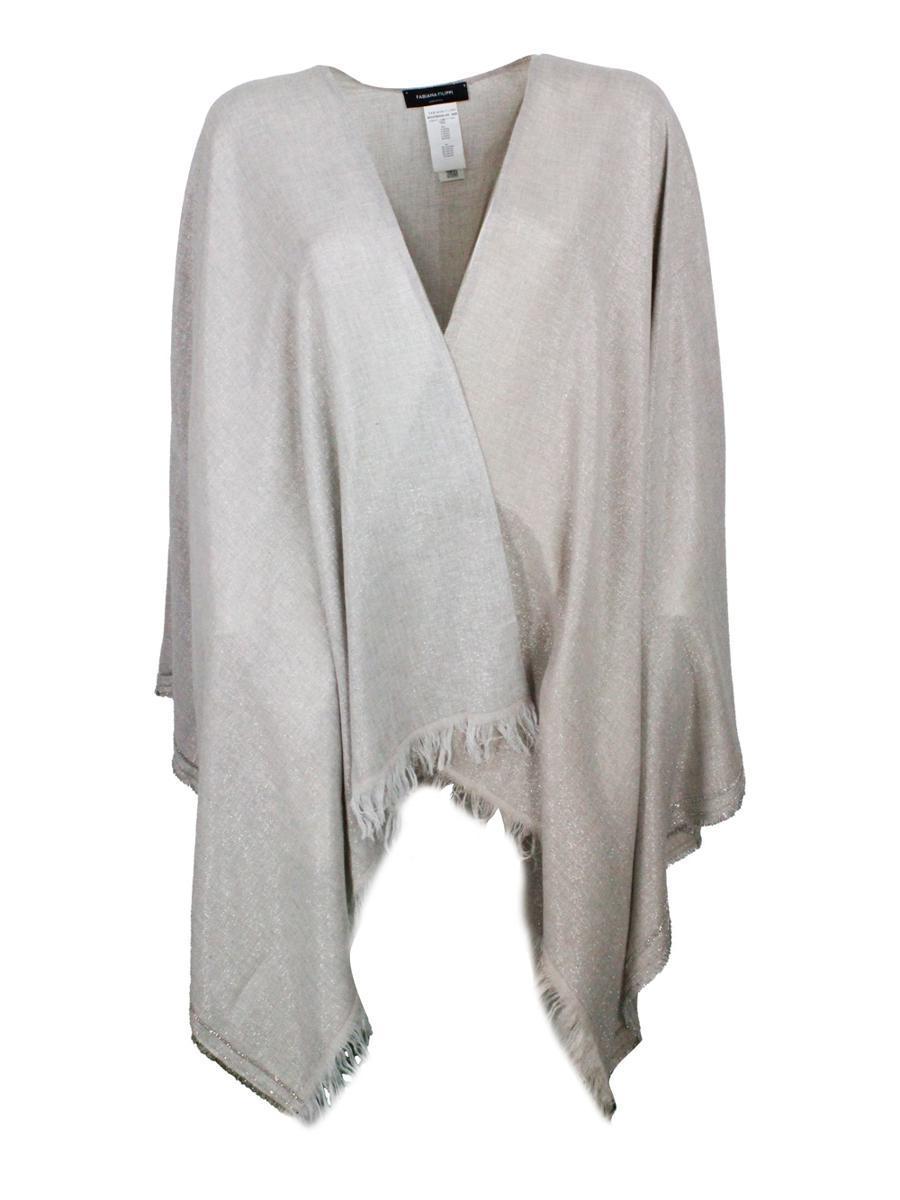 ポンチョ・ケープ FABIANA FILIPPI Women Capes SAD275A006L402 VRU Silver Fabiana Filippi Capes for Women | Online Sale up to 80% off