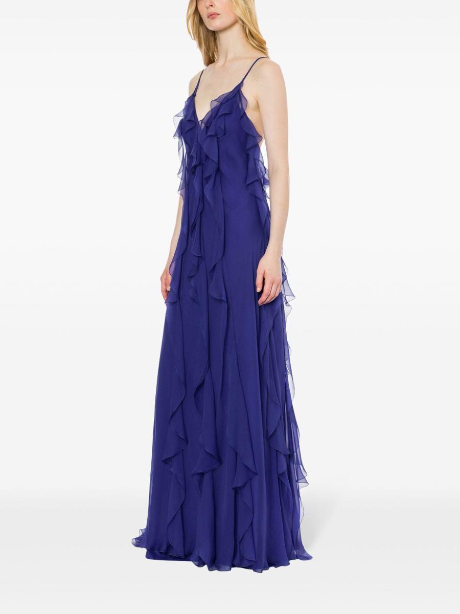 スカート A FERRETTI Chiffon dress Blue Alberta Ferretti Chiffon Dresses for Women | Lyst
