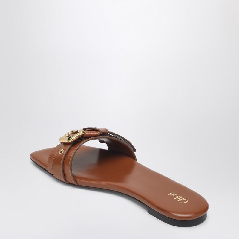 【関税&送料込】Chloe Clay Brown Low Heel Shoes In Leather Chloé Chloã Clay Low Heel Shoes in Brown | Lyst