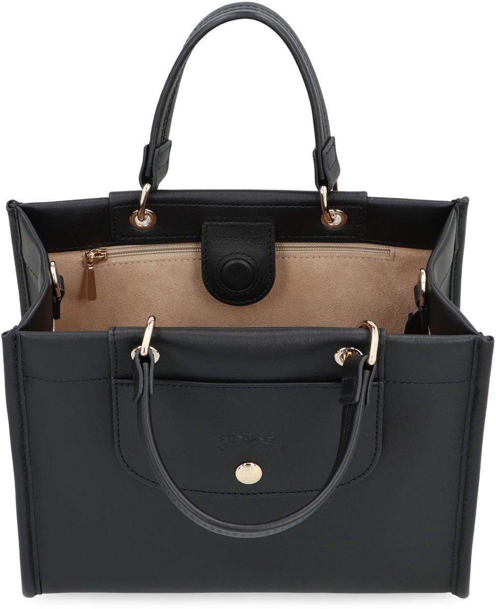 トートバッグ LONGCHAMP BLACK LEATHER CABAS S TOTES Longchamp Cabas Longchamp S Handbag Black - Leather | REVERSIBLE