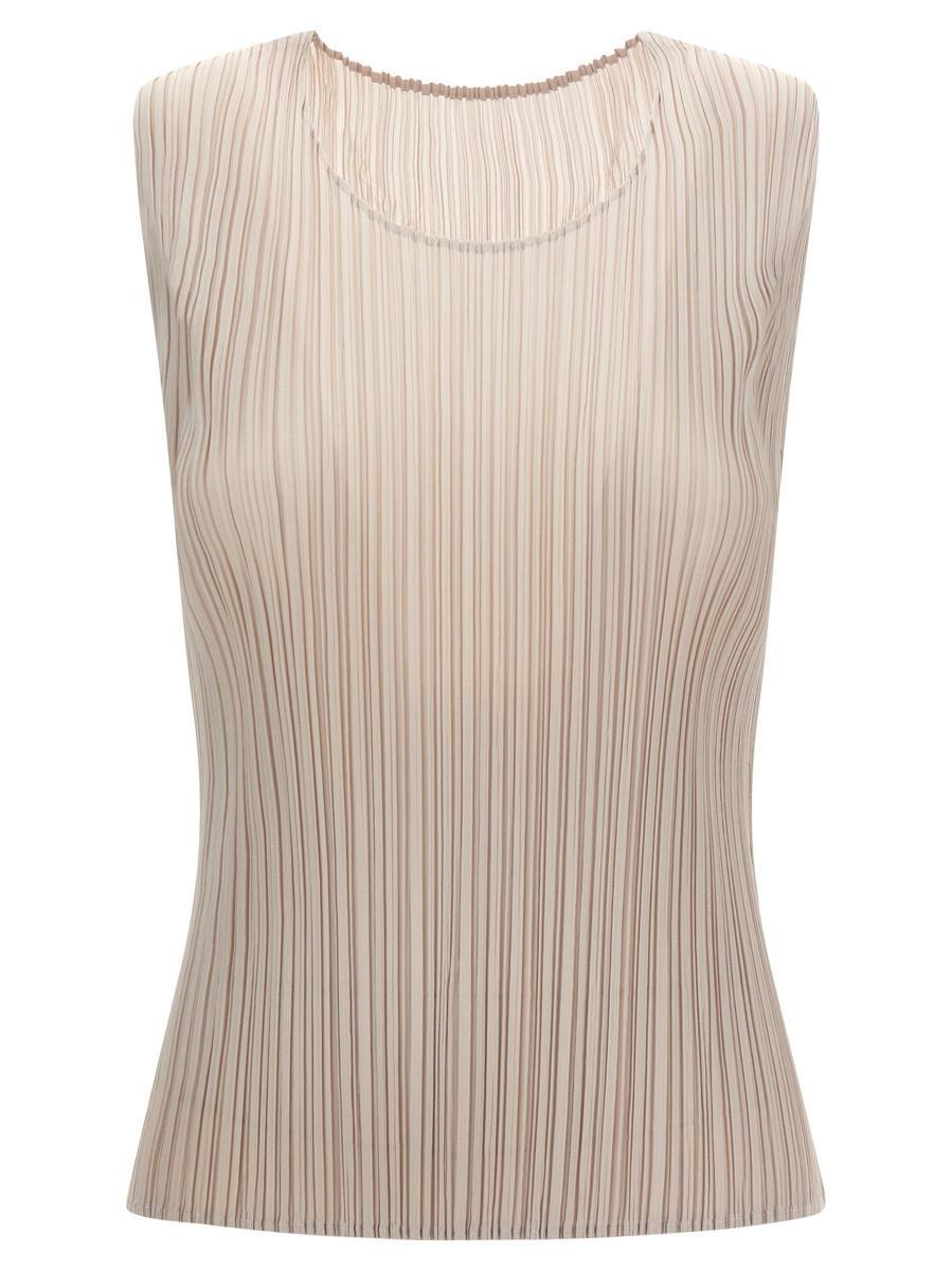 PLEATS PLEASE ISSEY MIYAKE｜SLEEVELESS (PP57JK101-10) ISSEY MIYAKE Pleats Please Sleeveless Top Indigo Blue Size 3