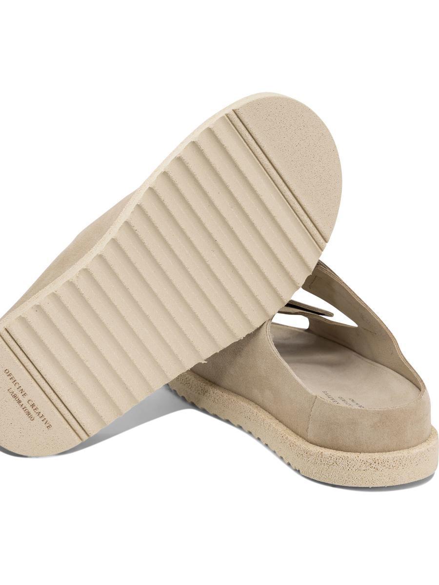 サンダル・ミュール Officine Creative \"Sands 105\" sandals Womens Ivory Suede Slide Sandals: SANDS 105 – Officine Creative