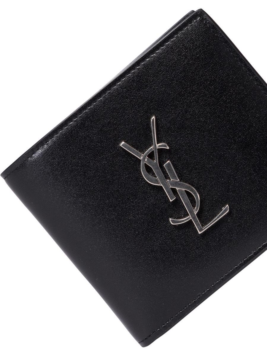 折りたたみ財布 Saint Laurent Portafoglio con monogramma \"East/West\" Saint Laurent Portafoglio Con Monogramma 